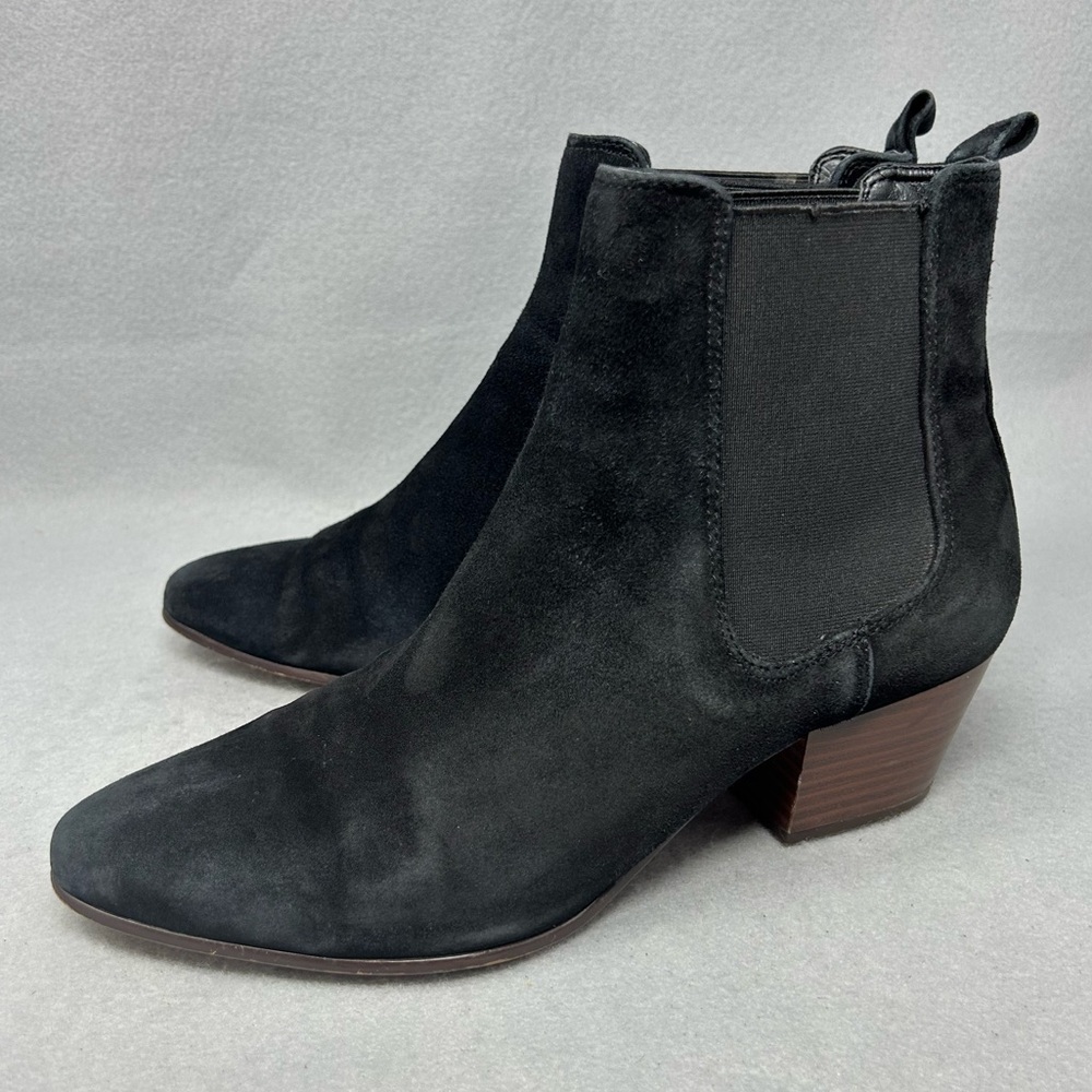 Sam Edelman REESA Pull On Ankle Boots Booties Suede Black Women’s Size 8.5